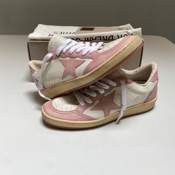 Golden Goose Ball Star Sneaker White Leather/Pink sz 37 New in Box - Picture 12 of 14